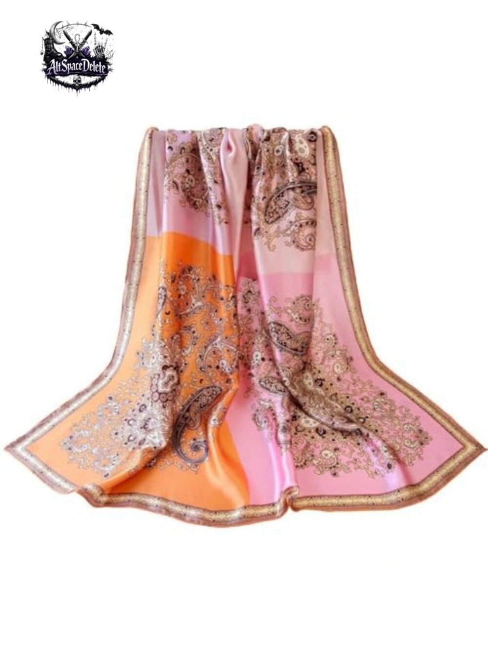 100% Mulberry Silk Scarf 43in Large Square Headscarf Hair Wrap Shawl